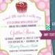 Pink Cupcake Polka Dot  Baby Shower or Birthday Invite by Tipsy Graphics. Any colors text.
