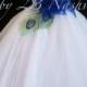 Peacock  Flower Girl Dress in White  Limited Edition  5-6T