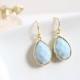 Turquoise stone earrings in gold, Turquoise earrings, Bridesmaid jewelry, Everyday earrings, Wedding earrings