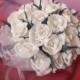 Bridal bouquet,wedding bouquet ,white roses,bridesmaids bouquet,paper flower bouquet,flower bouquet paper,wedding decor.
