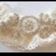 Wedding Garter in Ivory Lace with Rhinestone Detail - The RACHEL Garter