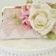 Vintage Victorian Style Pink Lace Wedding Clutch