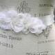 Wedding Dress Sash, Silk Organza Flowers and Pearls, Weddings, Wedding Belts, Sashes, Ribbons, Ties, Bridal Accessories, Wedding Sash