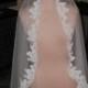 Alencon Lace Mantilla Bridal Veil Headpiece  ivory