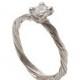 Twig Engagement Ring - 18K White Gold and Diamond engagement ring, engagement ring, leaf ring, filigree, antique, art nouveau, vintage