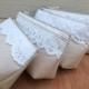 Bridesmaid Clutches, Lace Clutches, Ivory, Linen, Bridesmaids Gift, Lace Wedding - Set of 5