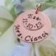 Bridal Bouquet Charm-Personalized Copper Wedding Bouquet Charm-Hand Stamped Tag