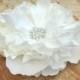 White Bridal Peony Flower Fascinator Hair Clip Wedding Brooch Pin Bride Hair Comb Rhinestone Crystals Floral Headband Silk Flower Barrette