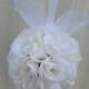 Wedding flower balls pomander White flower girl kissing ball Wedding decorations Ceremony Aisle pew markers