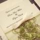 French Lace Sleeve Wedding Invitation in Olive