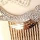 Brooch OR Hair Comb, Gold Bird Clear Rhinestone Bridal Sash Pin / Head Piece, Vintage Nolan Miller Crystal Hair Accessory, Woodland Wedding