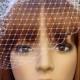 White Birdcage Veil Wedding Bridal Blusher 9 inches French Diamond Net with 4 Inches Loose
