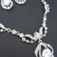 Wedding jewelry SET, Rhinestone necklace and earrings, Bridal jewelry set, Crystal necklace, Crystal earrings