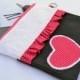 Pink heart clutch, valentines day gift, purse, zippered pouch, valentines day clutch, summer clutch, pink wristlet, wedding clutch, clutch