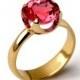 CUP Ruby Engagement Ring, Gold Ruby Ring, Ruby Promise Ring, Large Ruby Ring, Gold Statement Ring, Ruby Solitaire Ring