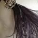 ON SALE/ Swarovski Bridal Headpiece, Hair Jewelry, Wedding Headpiece, 1920s Fascinator, Gray Feathers White,