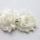 DOG WEDDING FLOWER for Collar - Creamy white pet flower, dog bow, fancy pet fashion, photo prop, slip on collar, perfect for Wedding