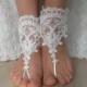 White Beach wedding barefoot sandals