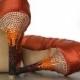 Burnt Orange Platform Peep Toe Wedding Shoes