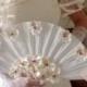 White And Silk Bridal Fan Bouquet