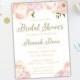 Bridal Shower Invitation, Pink Floral Shower Invite, Glitter Invitation, Pink & Gold Invitation, DIY Printable
