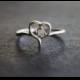 Raw Diamond Engagement Ring, Rough Diamond Ring, Heart Jewelry, Natural Uncut Diamond Wedding Band, Ring Sterling Silver Wedding Ring Avello