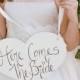 Here Comes The Bride Sign Just Married Hand Painted Wedding Photo Prop Shabby Chic Rustic Wedding Decor (item P10209)