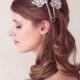 Crystal Chain Headpiece, Floral bridal headpiece, wedding hair vine, flower hair piece, gold, crystal headpiece, wedding hair accessories,