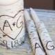 Personalized Unity Candle Set Rustic Birch Bark