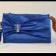 PROMOTIONAL SALE -Bow wristelt clutch,bridesmaid gift ,wedding gift ,make up bag,cosmetic bag,camera bag,zipper pouch, in royal blue