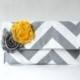 Chevron Bridesmaid Clutch Purse for Gray and Yellow Wedding, CUSTOM COLORS AVAILABLE