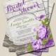 Purple Shabby Chic Bridal Shower Invitation, Wood Lavender Bridal Brunch Invitation, Invitations, Floral Bridal Shower Invites, BS161