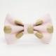 Dog Bow Tie- Blush Pink and Gold Metallic Polka Dot Print- More Colors Available