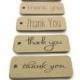 Thank You Tags - 100 Count - Hang Tags - 2 x 0.75 inches - Kraft Tags - Die Cut Tags - Holiday Tags - Wedding Favor Tags - Jewelry Tags