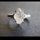 Raw Diamond Engagement Ring, Rough Natural Uncut Diamond Wedding Band, Raw Gemstone Promise Ring Affordable Jewelry Handmade Engagement Ring