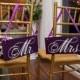 Wedding Chair Signs, Mr. and Mrs. and/or Thank and You.  Wedding Signs for your Photo Props, Reception & Wedding Thank You Cards.