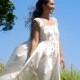 SAMPLE SALE - Boho Wedding Dress - Eco - Friendly Peasant Dress - Organic Cotton - Lace - Natural Creme Color