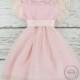 Pink lace flower girl dress- Pink flower girl dress- girls birthday dress- pink baby girl dress- Girls Easter dress- lace baby dress- Pink