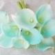 Tiffany Natural Touch Calla Lily Stem or Bundle for Turquoise Silk Wedding Bouquets, Centerpieces, Decorations and more