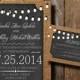 BURLAP Wedding Invitation// String Lights//Chalkboard//Rustic wedding invitations//Shower//Birthday//Baby Shower