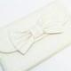 Personalized Ivory Bow Clutch/Wristlet - Wedding Clutch - Bridesmaid Clutch
