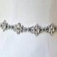 Bridal vintage rhinestone jewel sash. Silver marquise crystal wedding belt.  MARQUISE CLUSTERS
