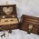 Rustic Wedding Ring Box, Ring Box w/ Lock & Key, Rustic Treasure Chest Ring Box, Ring Pillow Alternative, Ring Bearer Wedding Ring Box