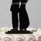 Police officer cop super spy carry gun lover  Wedding Cake topper silhouette