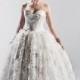 Ivory Silk Organza 3D Floral Lace Wedding Dress - Couture Wedding Gown - Pink, Blue, White, Ivory