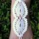 Barefoot Sandals - Crochet Sandals - WHITE Barefoot Sandal - Beach Wedding Sandal - Foot Jewelry - Lace Sandal - Bridal Beach Shoe -