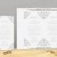 Wedding Menu Card Template - DOWNLOAD INSTANTLY - Edit Yourself - Nadine (Gray) 4 x 7 - Microsoft Word Format