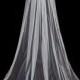 Chapel Bridal Veil with Crystal Edge, Chapel Length Crystal Bridal Veil, 90 inch, White or Ivory Veil, Veil Style 1028, Made to Order