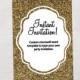 Gold Glitter Party Invitations INSTANT download DIY editable party invitation