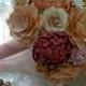 Paper Bouquet - Paper Flower Bouquet - Wedding Bouquet - Peach and Coral - Custom Made - Any Color